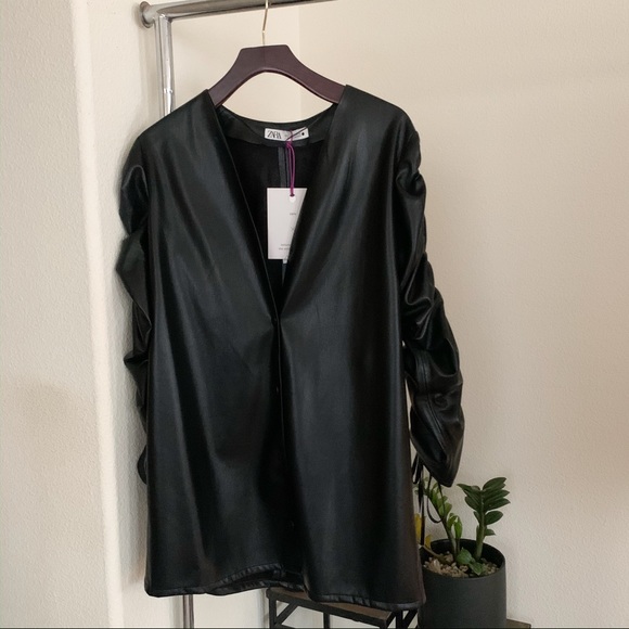Limited Edition Zara Faux Leather Mini Dress. - Picture 4 of 10